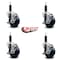 Service Caster 3.5'' Solid Poly Swivel 1'' Expanding Stem Caster Set with Brake, 4PK SCC-EX20S3514-SPUS-TLB-1-4 - alternate 3